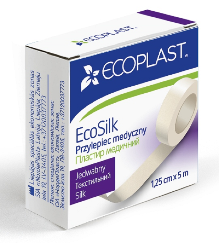 Пластир медичний текстильний 1,25 cm x 5 m "ЕкоСілк"